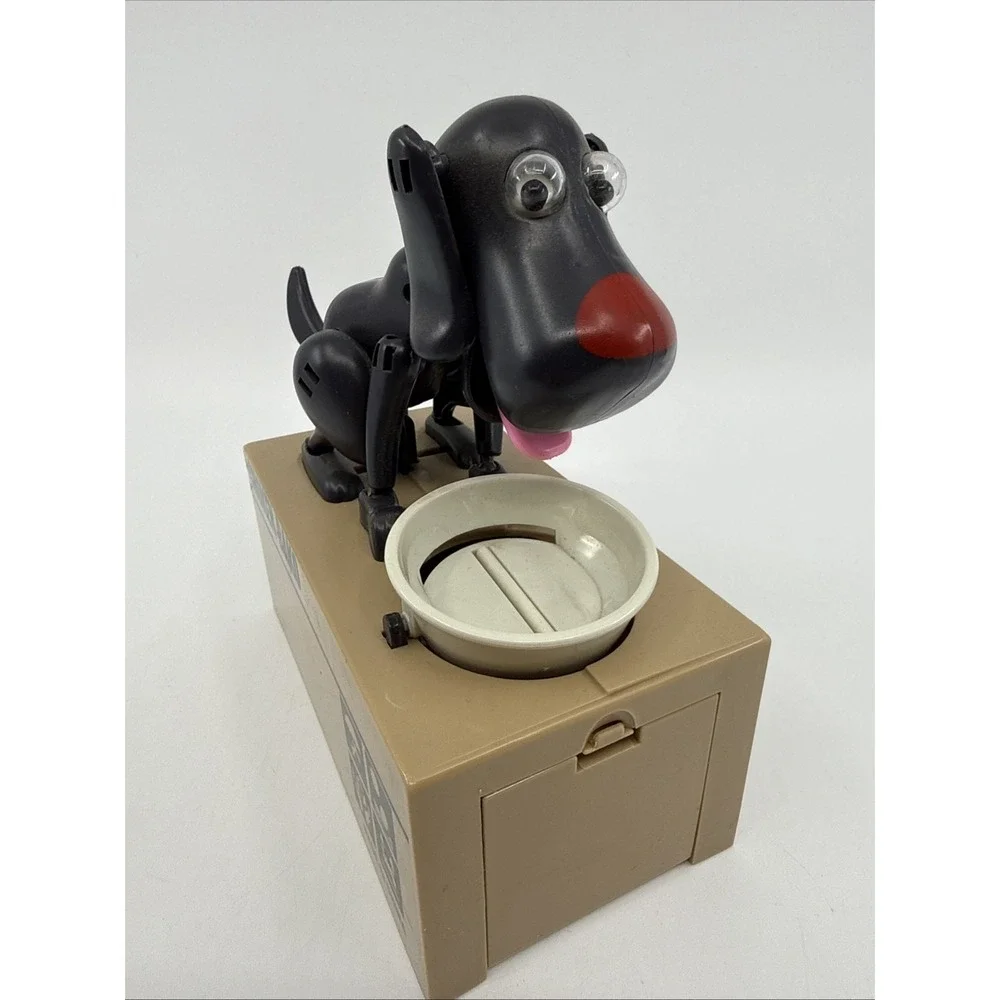 Black Lab Coin Bank Animated Puppy Dog Battery Operated Tested Choken-Bako
